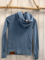 Preview: Naketano  Pullover  Gr. 152  hellblau graue Anker + Punkte Kapuze braune Applikationen 