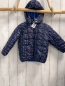 Preview: Esprit  Winterjacke  Gr. 92  dunkelgrau hellblau hellgreaue Schrift mit Streifen 