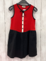 Preview: Next  Playsuit  Gr. 116  rot schwarzer Rock + Bund creme Knopfleister 