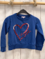 Preview:   Pullover  Gr. 128  blau Pailettenherz 
