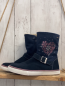 Preview: Lurchi Stiefel Gr. 33  blau Glitzerblumen Teddyfutter