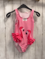 Preview:  Badeanzug  Gr. 128  pink weiße Streifen Flamingos 