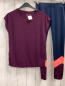 Preview: 2tlg  Sportset  Gr. 134/140  aubergine + blau neonrot aubergine 
