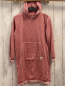 Preview: Alana  Kleid  Gr. 134/140  rosa Frottee kapuze weißer Streifenbund 