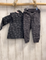 Preview: 2tlg neu  Langarmshirt + Leggings  Gr. 74   grau weiße Katzenköpfe 