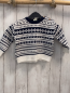 Preview: Alana  Pullover  Gr. 80  weiß schwarze Streifen + Muster Strick 