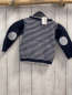 Preview: Sergent Majr  Strickjacke  Gr. 80  grau hellgrauer Bund Rückseite grau hellgrau gestreift 