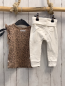 Preview: 2tlg Feetje T-Shirt + Leggings Gr. 74  beige Leoprint + weiß Leoprint Schleife