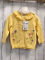 Preview: neu  Strickjacke  Gr. 86  gelb Rüschenkragen Blumen 