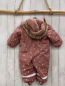 Preview: H&M  Winteroverall Gr. 86  altrosa weiß Rechtecke Kapuze mit Fellbund 