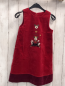 Preview: Donaldson Kleid  Gr. 128  rot Samt weinroter Saum Mickey Mouse 