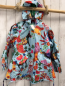 Preview: Oilily  Jacke  Gr. 128  hellblau bunte Blumen Tiere (unterster Knopf fehlt)