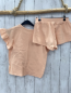 Preview: 2tlg H&M  T-Shirt + Shorts  Gr. 134  apricot Struktur Rüschen 