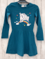 Preview: Bonprix  Kleid  Gr. 128  petrol Einhorn Bogen Sterne 