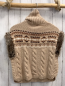 Preview: neu Nula Bug  Pullunder  Gr. 110  beige Strick + braun hellbraun weißes Muster Fellbund  Rollkragen