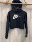 Preview: Nike Pullover  Gr. 146/152  schwarz Kapuze weiße Schrift kurz geschnitten