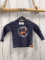 Preview: Staccato  Langarmshirt  Gr. 74  blau rost grau weiße Streifen weiße Schrift 