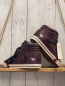 Preview: neu Mustang  Boots  Gr. 38  kastanienfarben Struktur Schnalle Nieten schwarze Schnürsenkel 