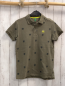 Preview: Benetton  T-Shirt  Gr. 158  kiwi graue Totenköpfe gelbes Label Polokragen 