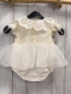 Preview:   Kleid  Gr. 68  creme weiß Tüllrock Kragen mit Lochstickerei + Haarspange mit Krone 