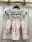 Preview:   Kleid  Gr. 92  silber Glitzeroberteil mit Schleife rosa Rock mit Tannen Schwänen 