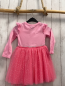 Preview:   Kleid  Gr. 98  rosa Oberteil mit Minnie Mouse pink Tüllüberrock mit silber Glitzerpunkten 