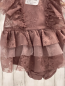 Preview: 2tlg Playsuit + Haarband Gr. 74  altrosa Spritz Rüsschen