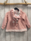Preview: JK Jeanny  Sweatjacke  Gr. 92  rosa Rauten Kapuze mit weißem Spitzensaum weißes Blumenfutter 