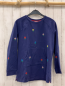 Preview: Boden  Longshirt  Gr. 164  bau bunte gestickte Blumen 