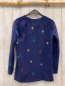 Preview: Boden  Longshirt  Gr. 164  bau bunte gestickte Blumen 