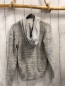 Preview: H&M  Strickjacke  Gr. 134/140  grau hellgrau memliert Kapuze Schrift 