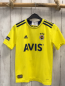 Preview: Adidas  Sportshirt  Gr. 140  gelb blaue Streifen Schrift Avis 