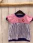 Preview: Sigikid  Wende T-Shirt  Gr. 68  lila Aufnäher / rosa pink Wellenstreifen + lila weiße Streifen