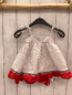 Preview: GAP  Kleid  Gr. 74  weiß blau rote Sterne + roter Rüschensaum 