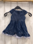 Preview: Laura Biagotti  Kleid  Gr. 68  blau jeans + blau weiß gestreifte Rüschen + Netzrüschen 