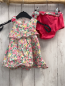 Preview: 2tlg  Kleid + Höschen  Gr. 80  weiß pink gelbe Blumen grüne Blätter 