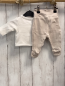 Preview: 2tlg  Langarmshirt + Babyhose  Gr. 56  weiß Dumbo + beige Struktur 