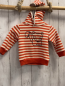 Preview:  Pullover Gr. 80  orange weiß gestreift Kapuze Wachbär