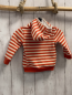 Preview:  Pullover Gr. 80  orange weiß gestreift Kapuze Wachbär