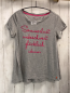 Preview: Adenauer T-Shirt Gr. L grau pink Schrift 