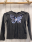 Preview: Okaidi Langarmshirt  Gr. 152  grau Pailetteschmetterling