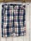 Preview:  Shorts Gr. 128  blau orange weiß kariert + Kordel