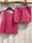 Preview: 2tlg Zara  Top + Shorts  Gr. 104  pink Strick Wabenmuster 