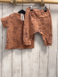 Preview: 2tlg H&M T-Shirt  + Shorts  Gr. 74  hellbraun blaues Gemüse + Stiefel