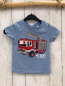 Preview:   T-Shirt  Gr. 92  hellblau Feuerwehrleiterwagen Schrift 