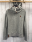 Preview: Naketano  Pullover  Gr. 158/164  grau Fleece Kapuze braune Applikationen + Kordel