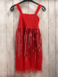 Preview: H&M  Kleid  Gr. 146/152  rot Tüllüberkleid mit silber Pailetten