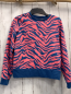 Preview: Puma  Pullover  Gr. 158  blau hellrot gemustert Schrift 