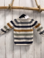Preview: HM& Pullover  Gr. 80  weiß grau dunkelgrau kiwi ocker Streifen Strick