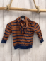 Preview: HM& Pullover  Gr. 86  rotbraun blaue Streifen Strick Kapuze Bauchtasche 